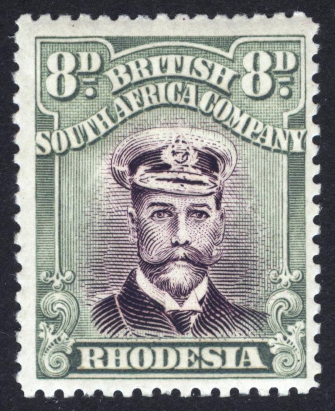 Rhodesia 1923 8d Violet&GreyGreen DieIIIB Perf15 Scott 128a SG 315 MVLH Cat $77