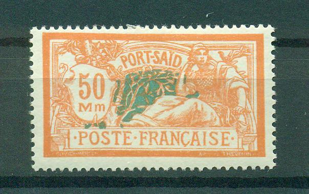 French Offices in Egypt Port Said sc# 90 mhr cat val $4.50