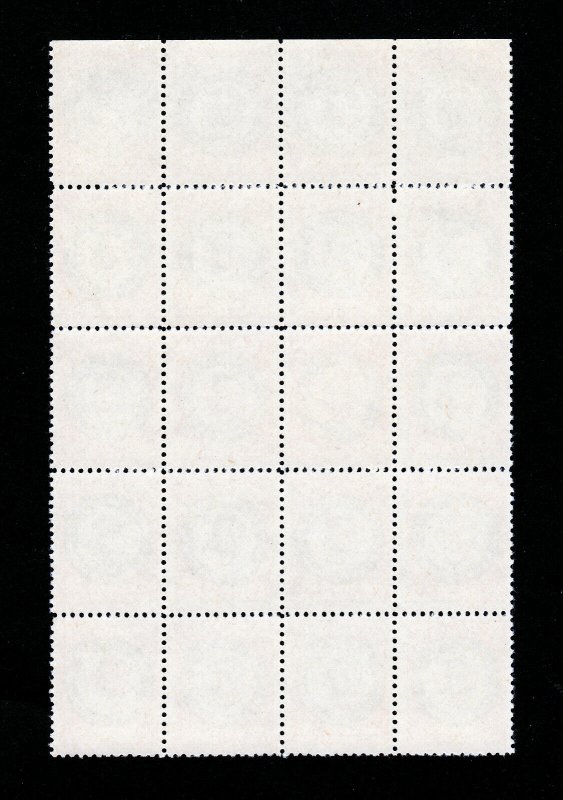 POSTER STAMP SEAL ⭐ THE OMAHA HOME FOR BOYS ⭐ 1957 BLOCK OF 20 MNH-OG