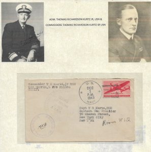 1943 Capt Thomas Kurtz Jr, USS Denver to Capt Thomas Kurtz Sr (53465)