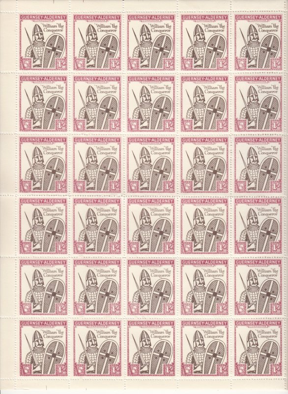 Alderney Guernsey 1966 Norman Conquest Sheet 30 Unmounted mint