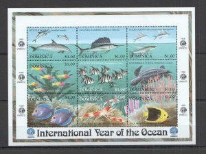 A1019 1998 Dominica Fauna Fish & Marine Life Year Of The Ocean Kb Mnh