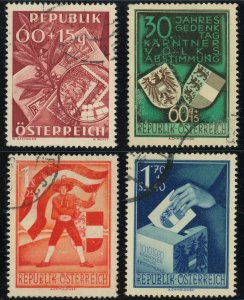 Austria #B268 Stamp Day #B269-B271 Carinthian Plebiscite Semi-Postal Stamps Used