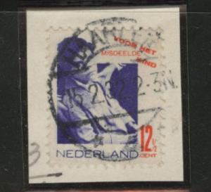 Netherlands Scott B53 key used 1931 stamp on piece CV $21