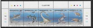 BARBADOS SG1008A 1993 PREHISTORIC AQUATIC  ANIMALS  MNH 