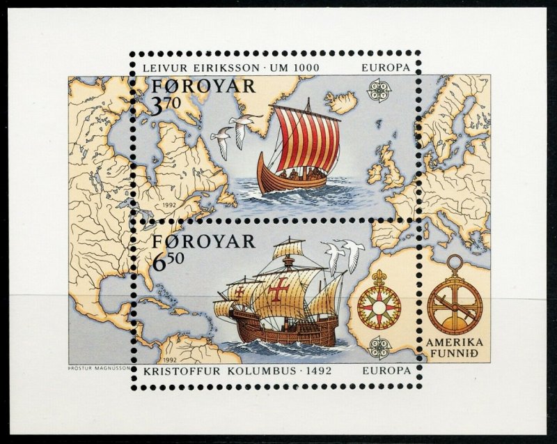 1992 Faroe Islands 233-234/B5 Ships with sails / Europa Cept 9,00 €