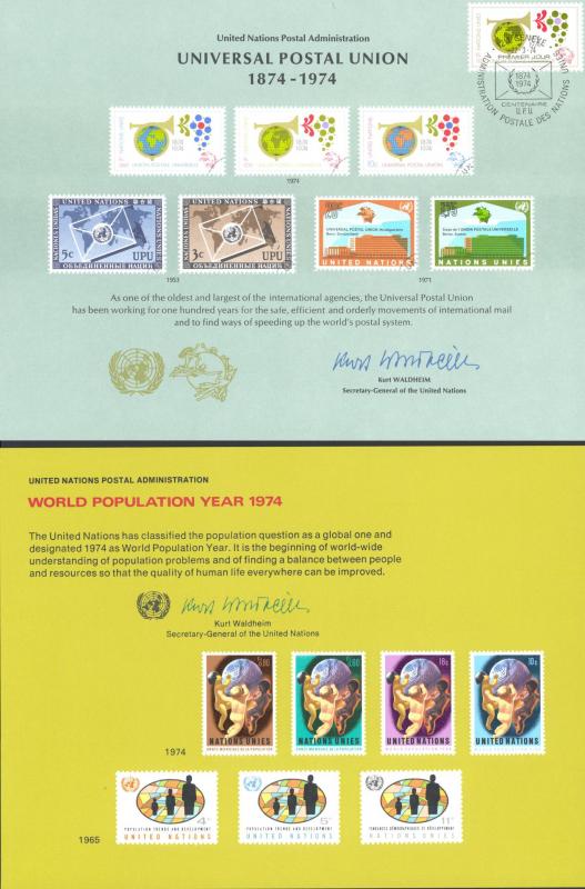 United Nations (Souvenir Cards) Mixed Lot/24 Mint + FD Cancels 1972-1978 