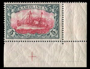 German Colonies, Caroline Islands #19 (Mi. 19) Cat€180, 1901 5m slate and c...