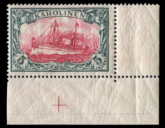 German Colonies, Caroline Islands #19 (Mi. 19) Cat€180, 1901 5m slate and c...