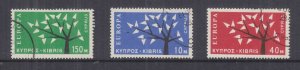 CYPRUS, 1963 Europa set of 3, used.