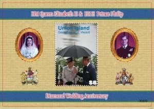 Union Island 2007 - Queen Elizabeth II Diamond Anniversary - Stamp Sheet - MNH