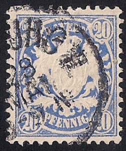 Bavaria #51 20pf Coat of Arms Stamp used F-VF