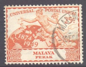 Malaya Perak Scott 103 - SG126, 1949 UPU 25c used