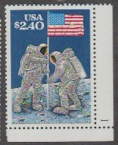 U.S. Scott #2419 Space - Man on the Moon Stamp - Mint NH Plate Number Single