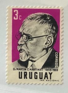 Uruguay 1960 Scott 648 used - 3c,  Dr Martin C.  Martinez, Statesman