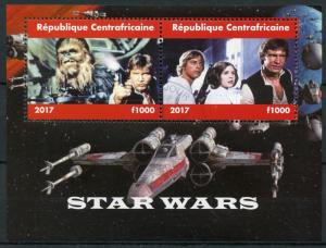 Star Wars Stamps Central African Rep 2017 CTO Han Solo Luke Skywalker 2v M/S