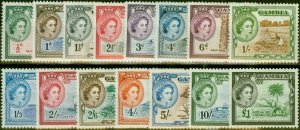 Gambia 1953 Set of 15 SG171-185 Fine MM 