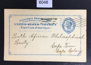 US STAMPS # UX6 USED POST CARD CAT. $25 LOT #6048