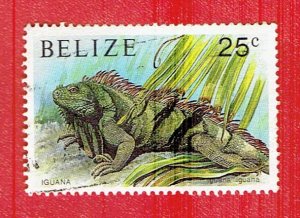 BELIZE SCOTT#963 1991 25c GREEN IGUANA - USED