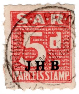 (I.B) South Africa Railways : Parcel Stamp 5d