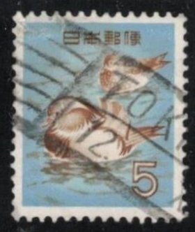 STAMP-S 1c FILLER,  JAPAN 1955 5Y #611 DUCKS