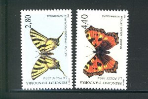 PRINCIPAT D'ANDORRA 1994  BUTTERFLIES #443 - 444 MNH