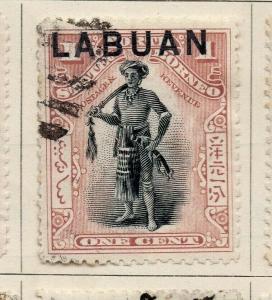 Labuan North Borneo 1897-1900 Early Issue Fine Used 1c. Optd 322958