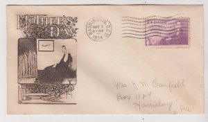 US Scott # 737 3¢ Mother’s Day FDC Grimsland addressed Cachet 