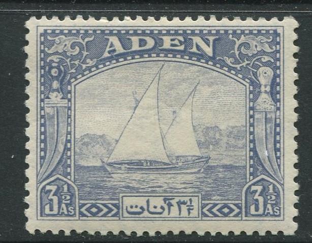 ADEN - Scott 7 - Dhow Issue - 1937- MH - Single 3.1/2a Stamp