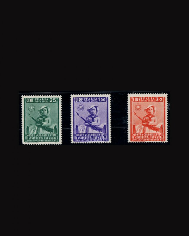 VINTAGE: ITALIANE 1937 OGLH SCOTT #C89,91,93 $40 LOT #VSAITALY1937I-Z12