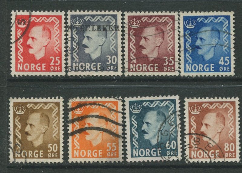 STAMP STATION PERTH Norway #310-317 King Haakon VII Issue 1950 FU