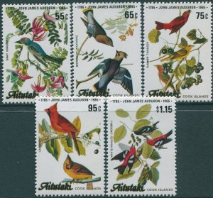 Aitutaki 1985 SG518-522 Audubon Birds set MNH