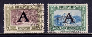 Colombia - Scott #C195, C196 - Used - SCV $3.10