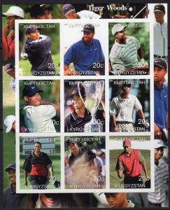 Kyrgyzstan 2000 Tiger Woods GOLF CHAMPION  Sheetlet IMPERF.MNH