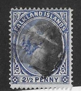 Falkland Islands Sc #15c  2 1/2p  used  FVF