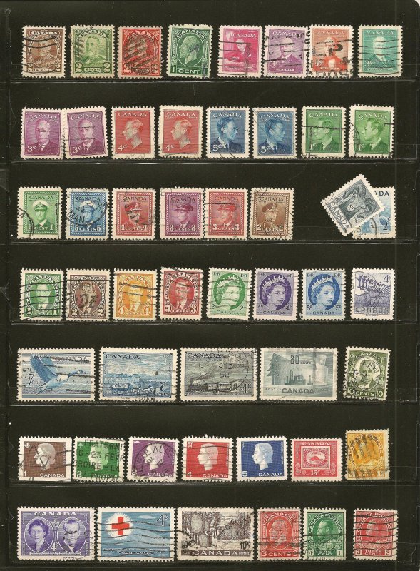 Canada Starter Collection of 90 Different Stamps Used