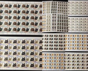 TUVALU CATS Sheets x 8 MNH(400 Stamps) (BLK20)