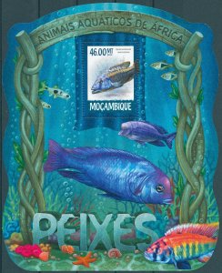 Mozambique 2015 MNH Fish Stamps Fishes Big-Mouth Hap 1v S/S I