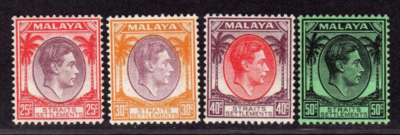 $Straits Settlements Sc#246-49 M/H, partial set, Cv. $56