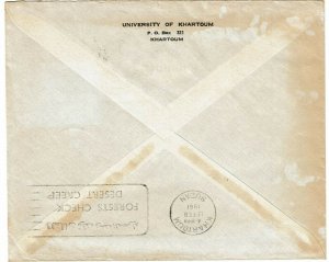 Sudan 1961 airmail cover to the U.S., franked Officials