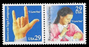 PCBstamps  US #2783/2784a Pair 58c(2x29c)Deaf Communication, MNH, (10)