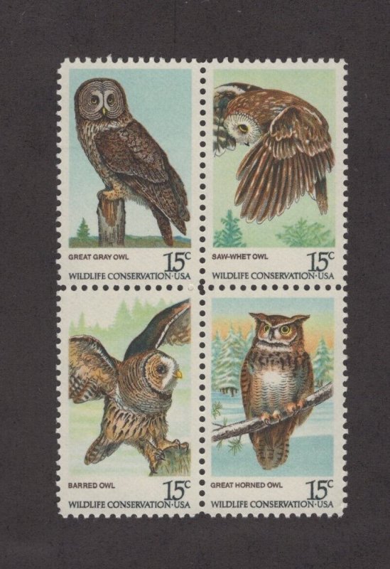 Scott 1760 - 1763 - American Owls. Block Of 4.  MNH. OG. #02 1760b4