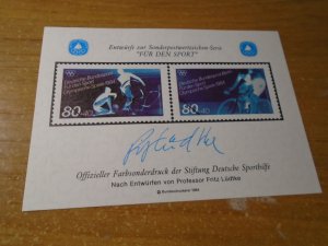 Germany  # Natiomal Championship 1984  MNH  Mini sheet , no gum as issued