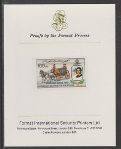 MAURITANIA 1982 PRINCE WILLIAM  imperf proof mounted on Format  Proof Card