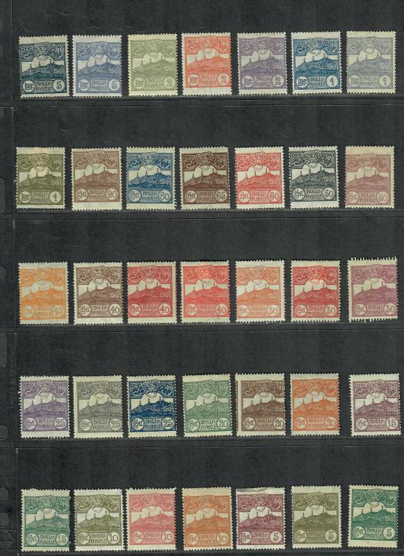 San Marino Sc#40-76 M/H/F, Complete Set, 44 Damaged 47 Thin, Cv. $1736