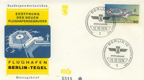 1974 Germany (Berlin) Berlin-Tegel Airport  9N349 FDC