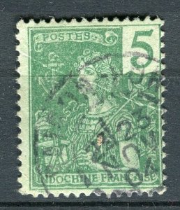 FRENCH COLONIES; INDO-CHINE early 1900s Grasset issue used 5c. fair Postmark