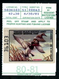 TENNESSEE STATE DUCK STAMP TN-2 MNH BIN $35.00