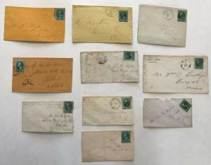 10 piece 3ct banknote cover lot various postmarks [y3513]