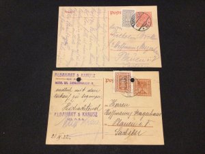 Austria 1922  & 1923 to Saxony Germany 2  postal card Ref 59707